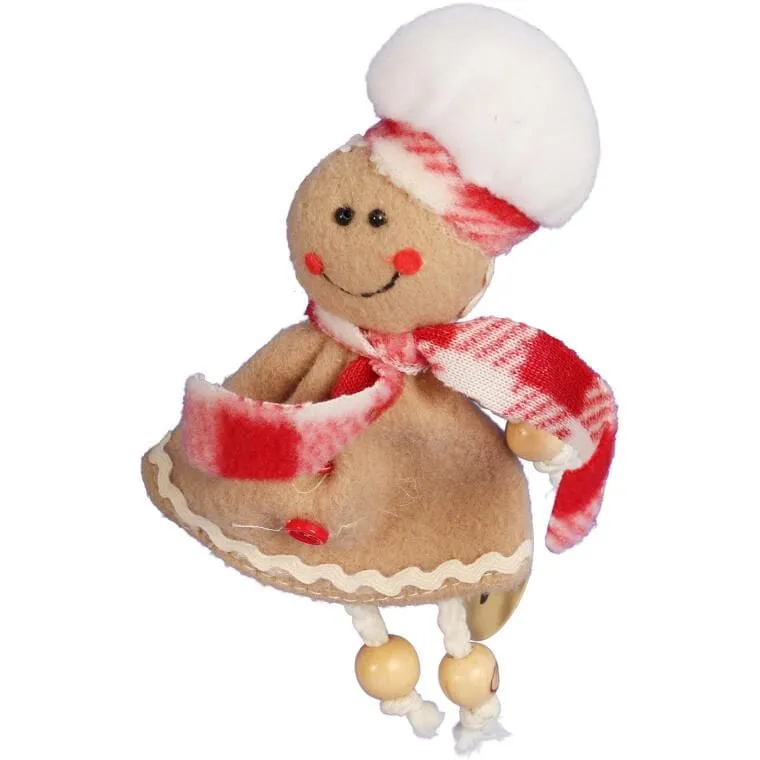 Ozdoba Bożonarodzeniowa Zawieszka PAN PIERNIK Z Materiału 14cm - BRĄZOWA
