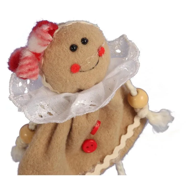 Ozdoba Bożonarodzeniowa Zawieszka PANI PIERNIK Z Materiału 14cm - BRĄZOWA