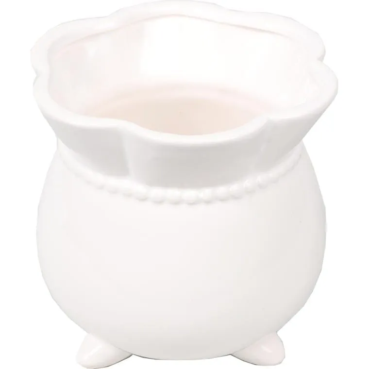 Osłonka Ceramiczna Wazonik W Białym Kolorze 11x11 cm