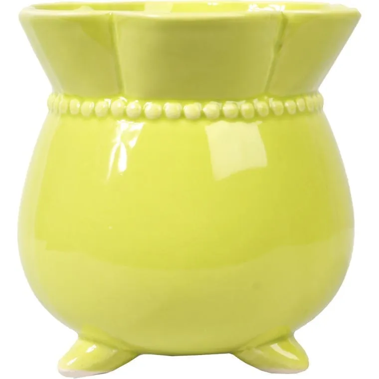 Dekoracyjny Ceramiczny Wazonik W Kolorze Zielonym