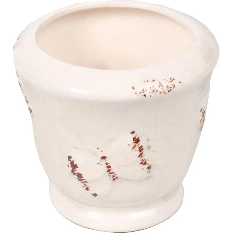 Osłonka Ceramiczna Wazonik W Białym Kolorze 10x9 cm
