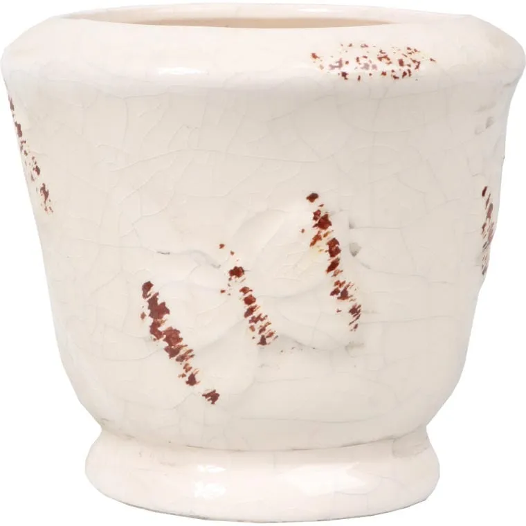 Osłonka Ceramiczna Wazonik W Białym Kolorze 10x9 cm