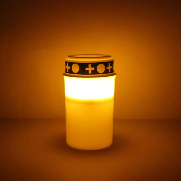 Znicz Elektryczny Świeca LED 12.2cm - Biała
