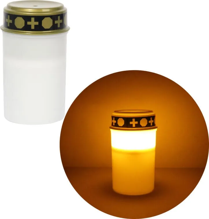 Znicz Elektryczny Świeca LED 12.2cm - Biała
