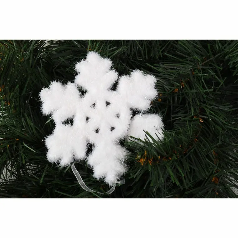 Komplet 2 Białych Opalizujących Śnieżynek Styropianowych 11cm W Boxie PVC