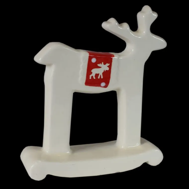 Ceramiczny Renifer W Stylu Skandynawskim O Wysokości 16,5 cm - Biały