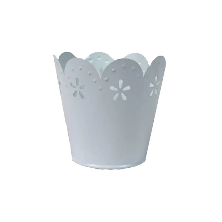 Osłonka Vintage Na Rośliny I Zioła Z Aluminiowej Koronki