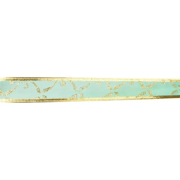 Świąteczna Wstążka Dekoracyjna Do Formowania 3cm X 2,7m - Zielono-Złota