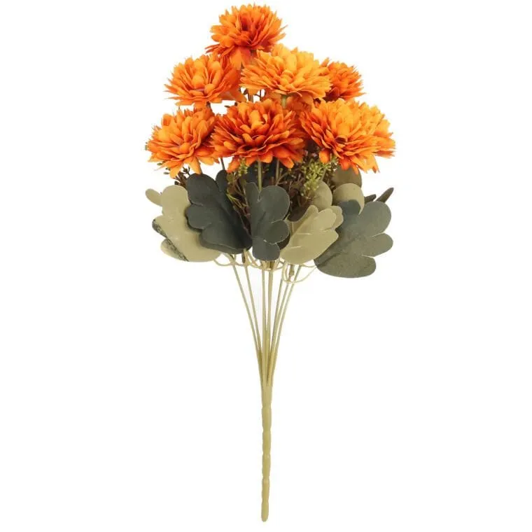 Bukiet 9 Chryzantem 38 cm Kolor - Pomarańczowy