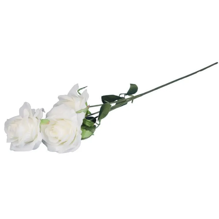 Gałązka 3 Róż 66 cm Kolor - Biały