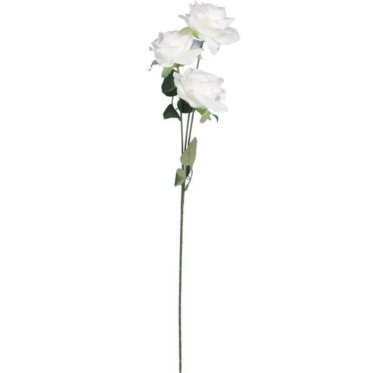 Gałązka 3 Róż 66 cm Kolor - Biały
