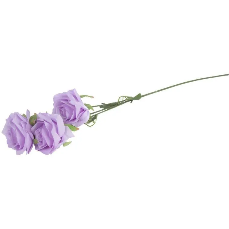 Gałązka 3 Róż 66 cm Kolor - Fioletowy