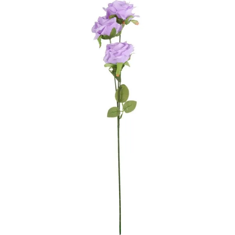 Gałązka 3 Róż 66 cm Kolor - Fioletowy