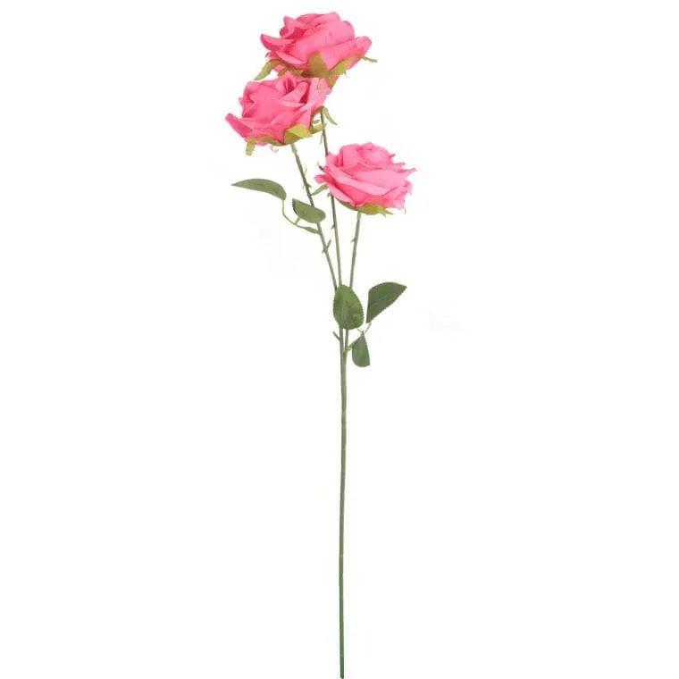 Gałązka 3 Róż 66 cm Kolor - Różowy