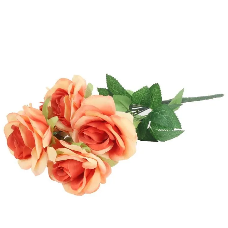 Bukiet 7 Rozwiniętych Róż 42 cm Kolor - Pomarańczowy