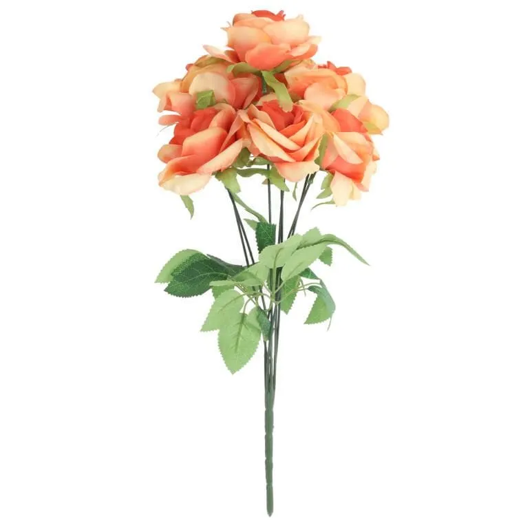 Bukiet 7 Rozwiniętych Róż 42 cm Kolor - Pomarańczowy