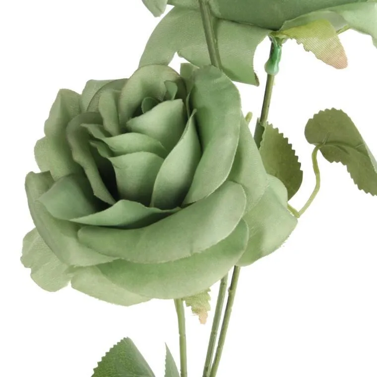 Gałązka 3 Rozwiniętych Róż 68 cm Kolor - Zielony