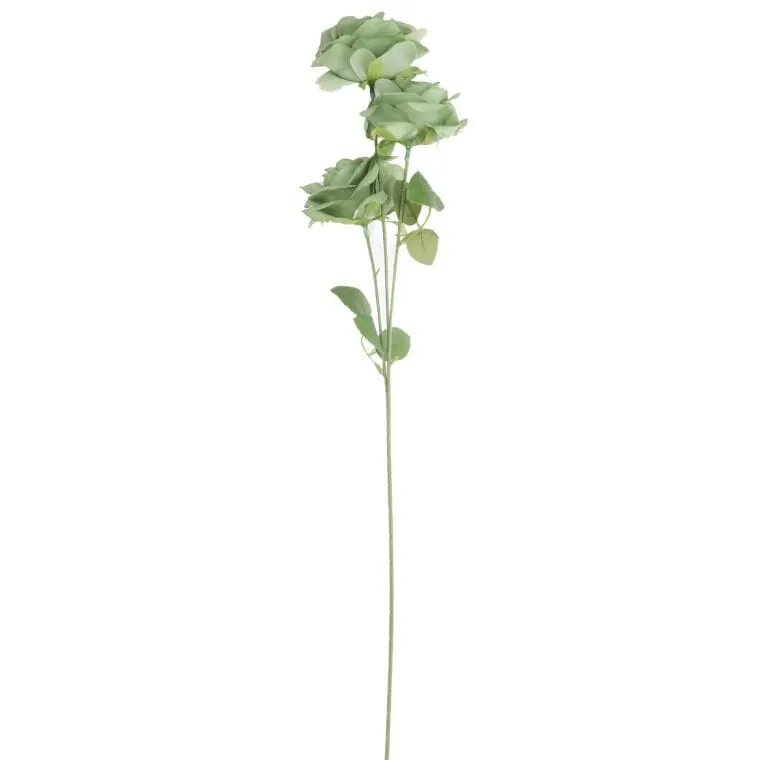 Gałązka 3 Rozwiniętych Róż 68 cm Kolor - Zielony