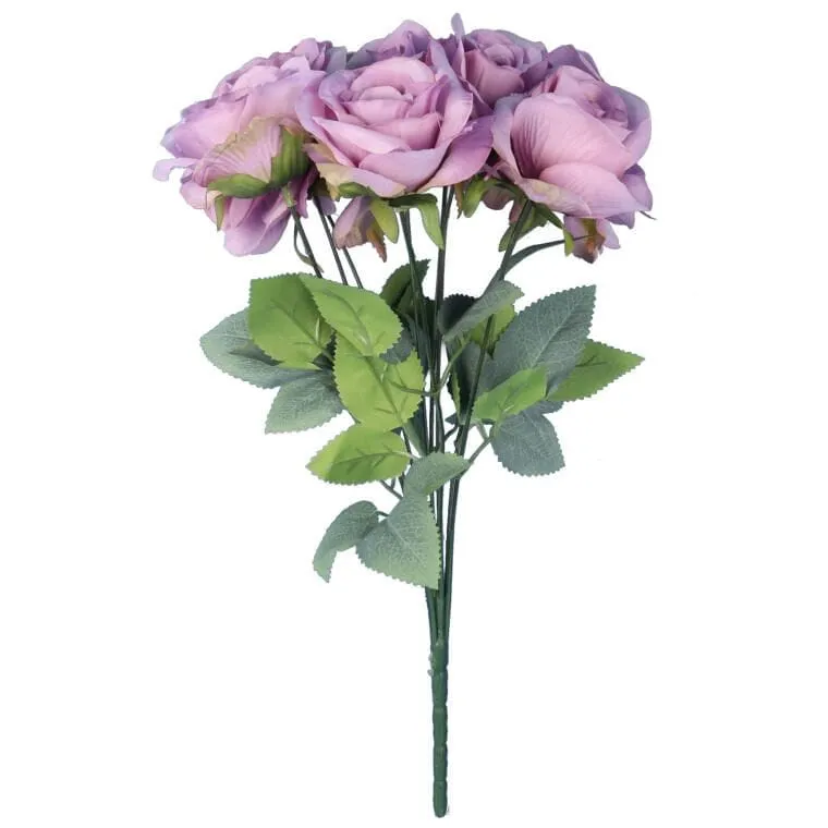 Bukiet 9 Eleganckich Róż 48 cm Kolor Fioetowy
