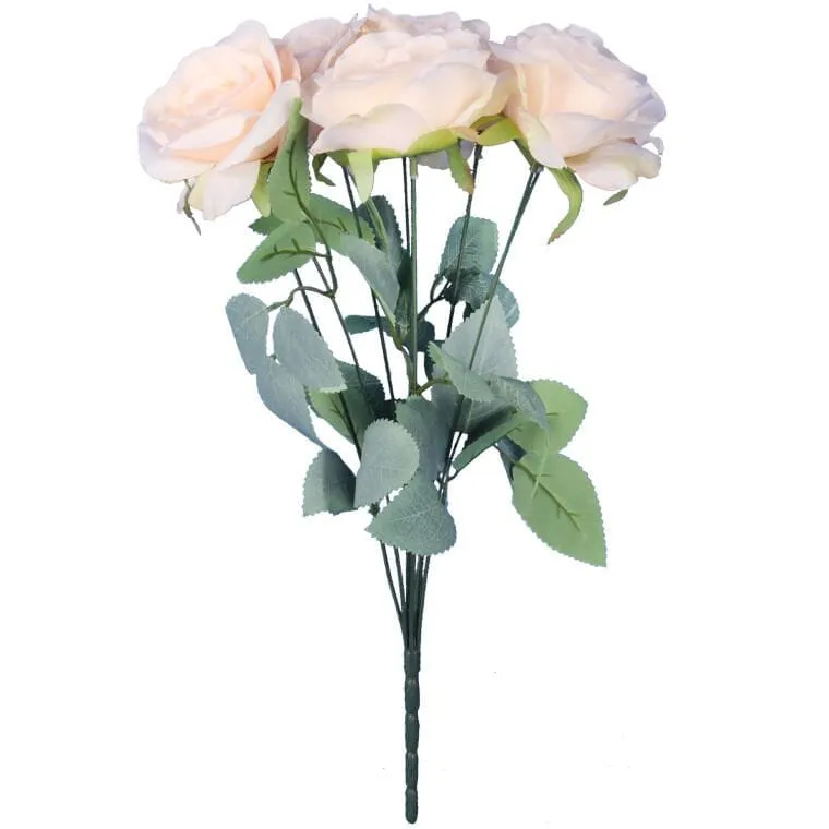 Bukiet 9 Eleganckich Róż 48 cm Kolor - Kremowy