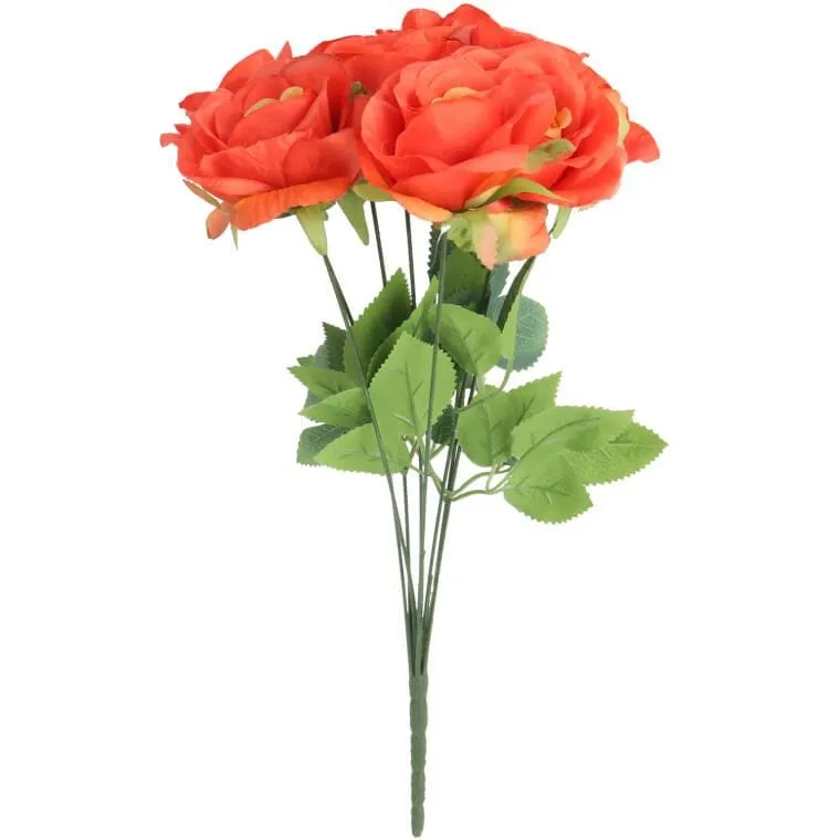 Bukiet 9 Eleganckich Róż 48 cm Kolor - Pomarańczowy
