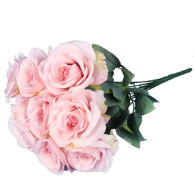 Bukiet 9 Eleganckich Róż 48 cm Kolor - Różowy