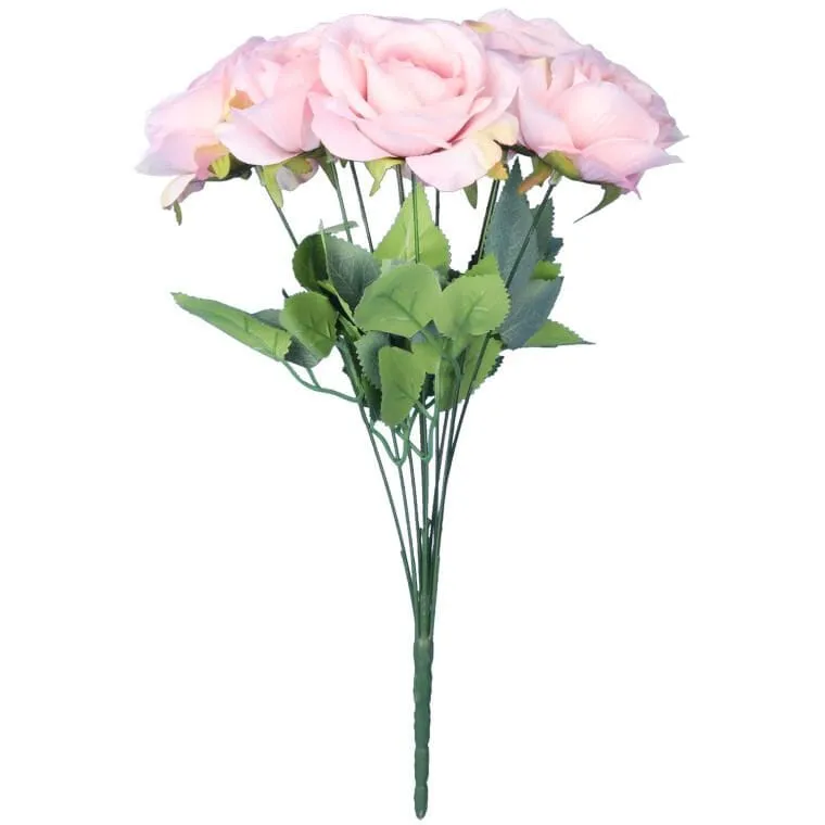 Bukiet 9 Eleganckich Róż 48 cm Kolor - Różowy