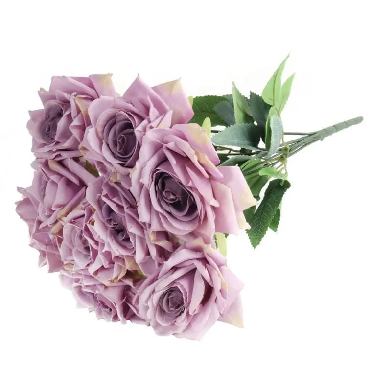 Bukiet 9 Rozwiniętych Róż 48 cm Kolor - Różowy