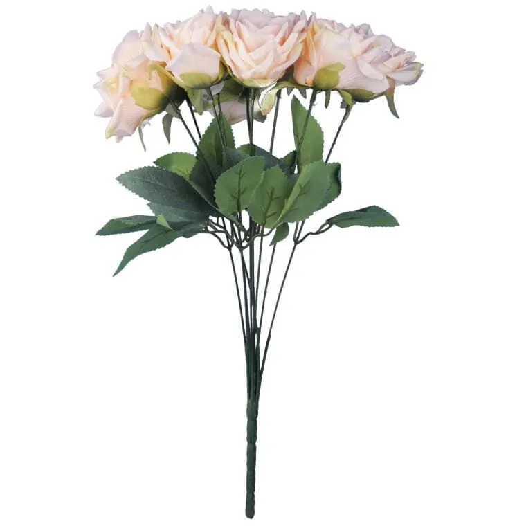 Bukiet 9 Rozwiniętych Róż 48 cm Kolor - Kremowy