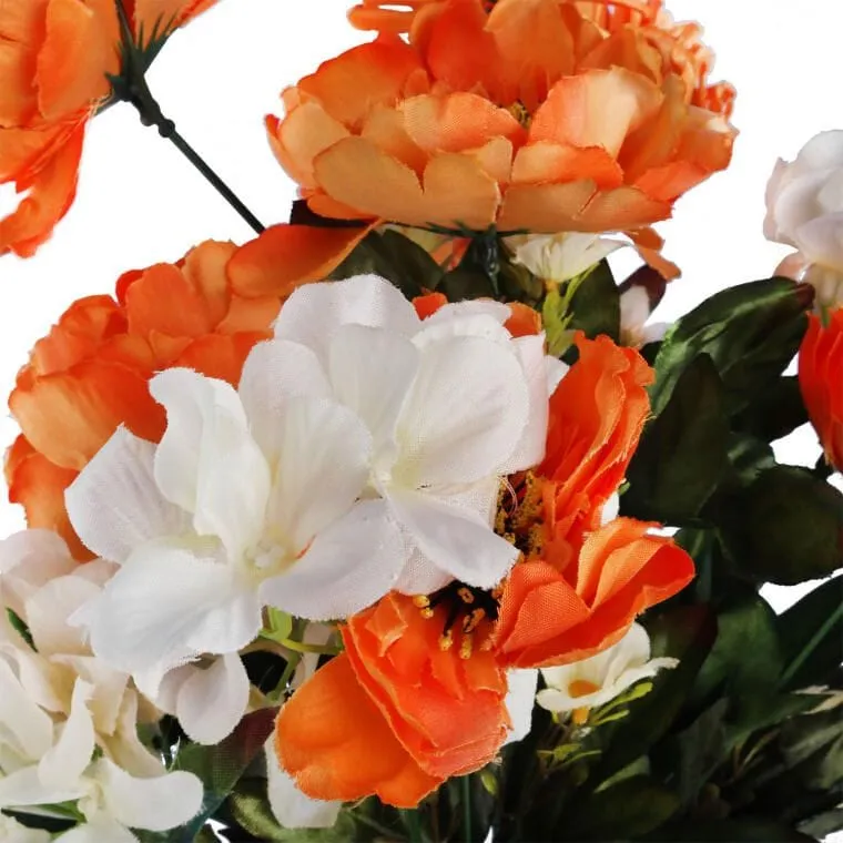 Bukiet 10 Kwiatów Mix Anemonów I Hortensji W Kolorze POMARAŃCZOWYM