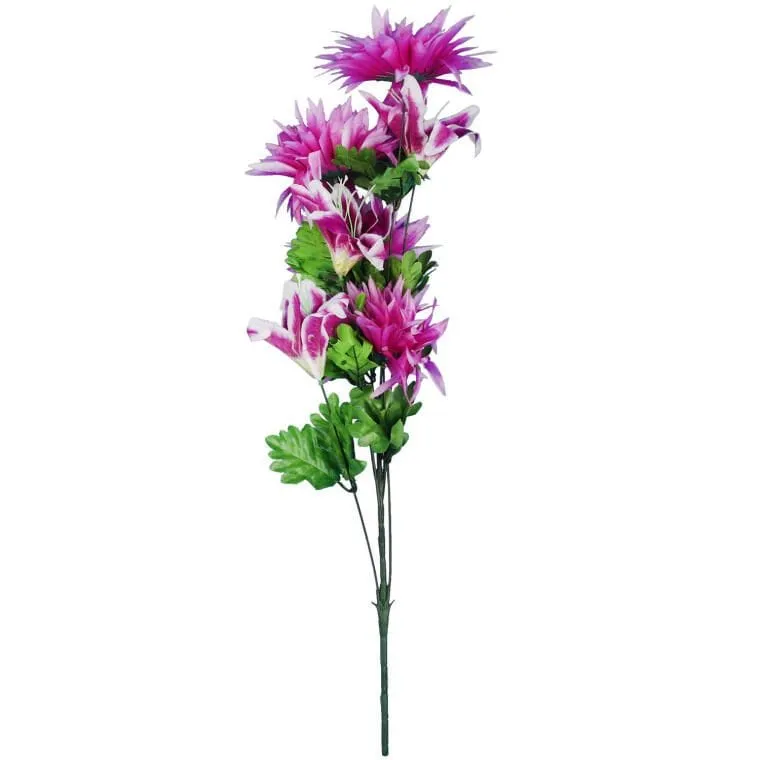 Bukiet 7 Kwiatów Mix Lilia I Astry 70 cm Kolor - Fioletowy