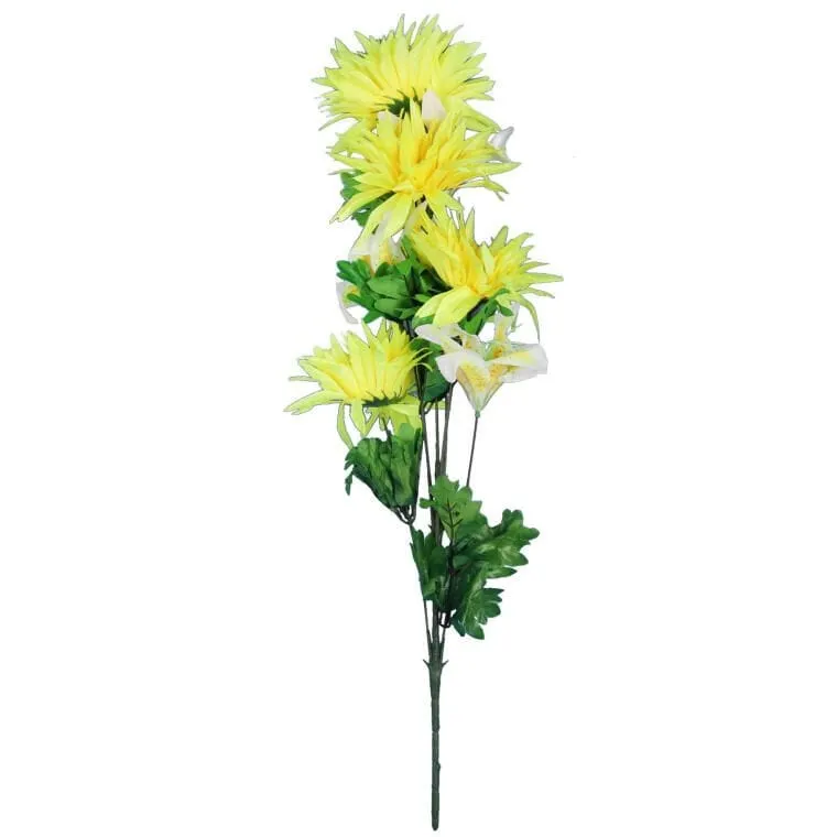 Bukiet 7 Kwiatów Mix Lilia I Astry 70 cm Kolor - Żółty