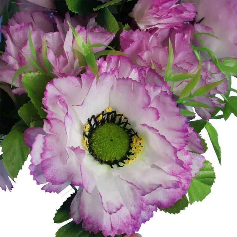 Sztuczny Bukiet Jasno Fioletowych Anemonów - 14 Sztuk, 54 cm