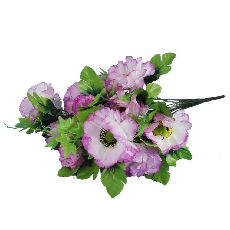Sztuczny Bukiet Jasno Fioletowych Anemonów - 14 Sztuk, 54 cm