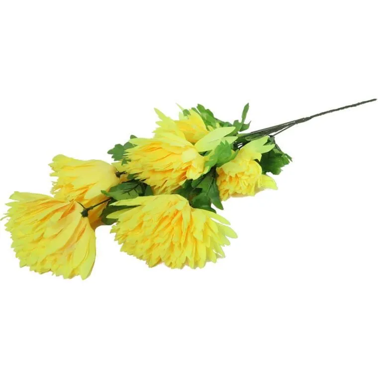 Bukiet 7 Chryzantem 80 cm Kolor - Żółty