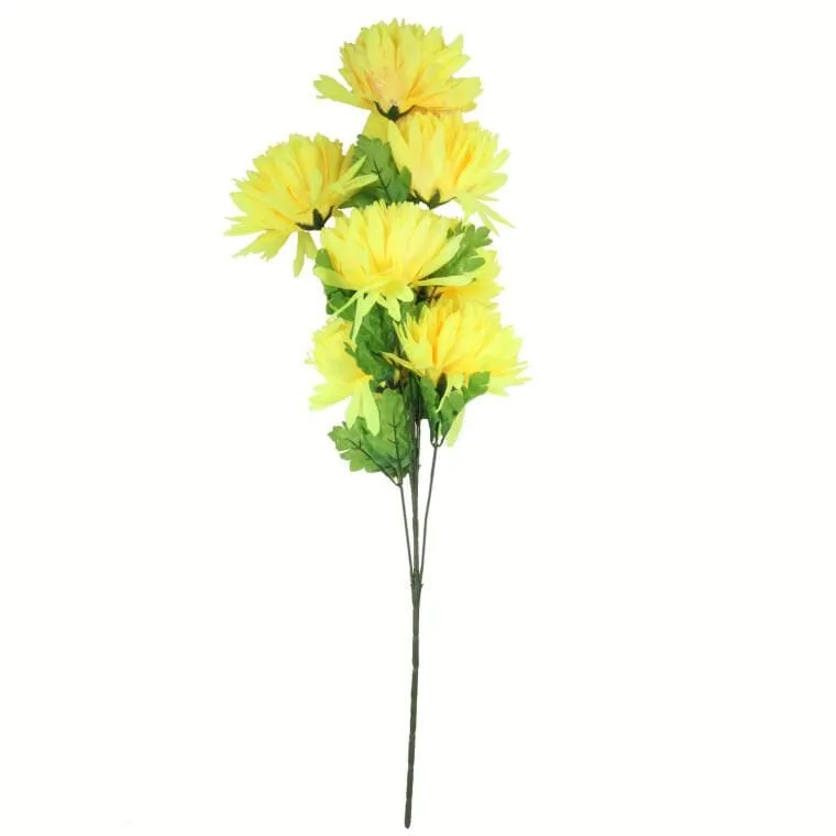 Bukiet 7 Chryzantem 80 cm Kolor - Żółty