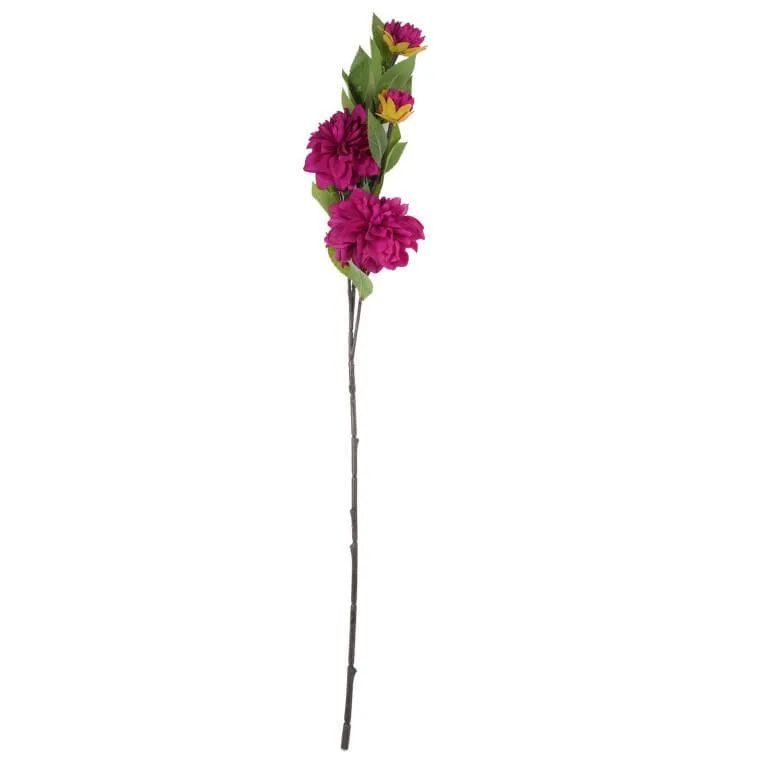 Sztuczna Gałązka Kwiatów Dalii W Kolorze 93 cm - Fioletowa