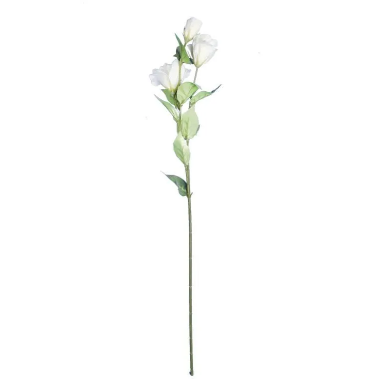 Sztuczna Gałązka Kwiatu Eustomy W Kolorze Białym 72 cm