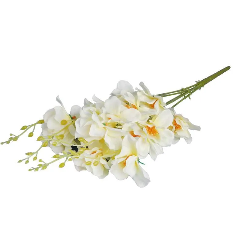 Sztuczne Storczyki W Kolorze Kremowym - Bukiet 5 Sztuk, Wysokość 58cm