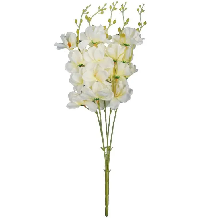 Sztuczne Storczyki W Kolorze Kremowym - Bukiet 5 Sztuk, Wysokość 58cm
