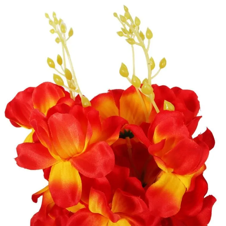 Sztuczne Storczyki W Kolorze Pomarańczowy - Bukiet 5 Sztuk, Wysokość 58cm