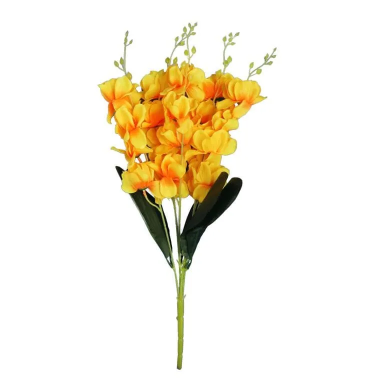Sztuczne Storczyki W Kolorze Żółtym - Bukiet 5 Sztuk, Wysokość 58cm