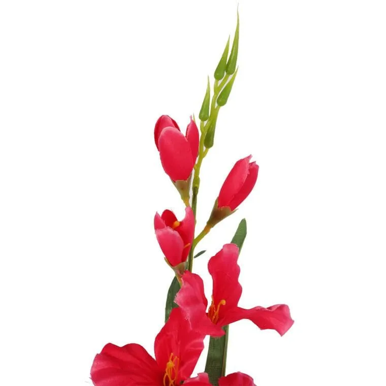 Sztuczna Gałązka Kwiatu Gladioli W Kolorze Różowym 78 cm