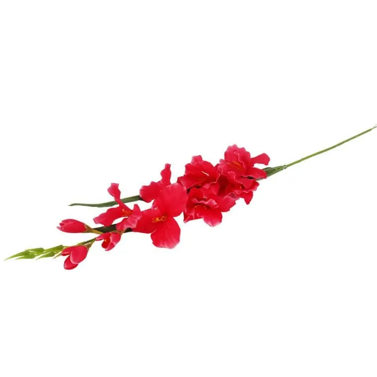 Sztuczna Gałązka Kwiatu Gladioli W Kolorze Różowym 78 cm