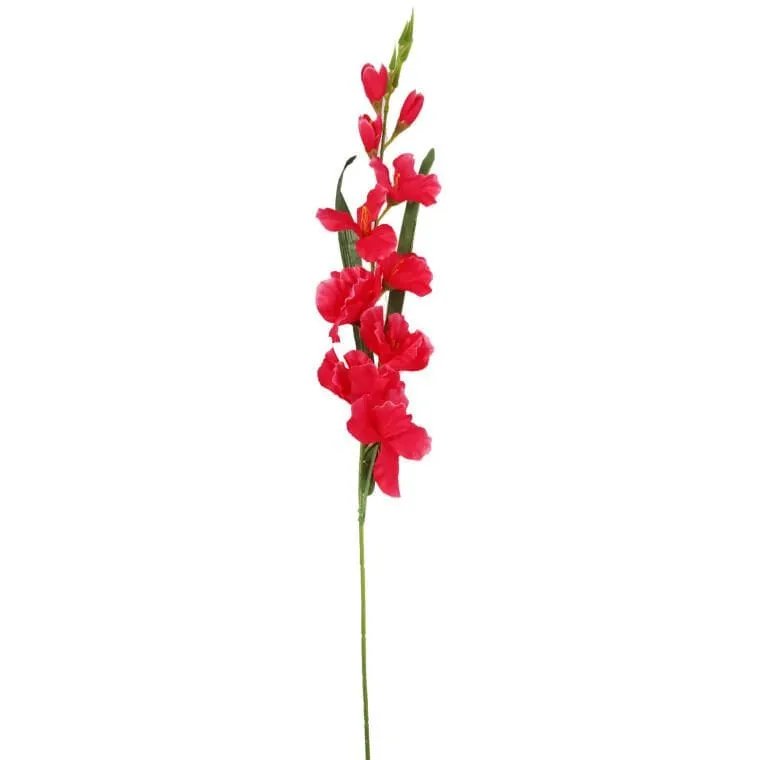 Sztuczna Gałązka Kwiatu Gladioli W Kolorze Różowym 78 cm