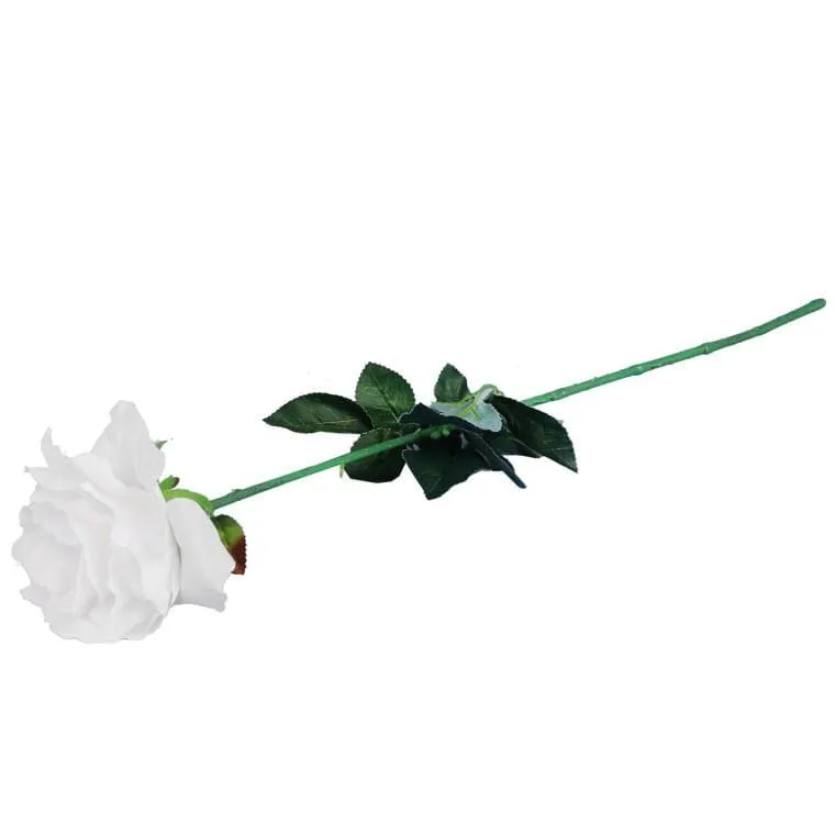 Sztuczna Gałązka Róży Kolor Dekoracja Wysokość 70 cm - Biały