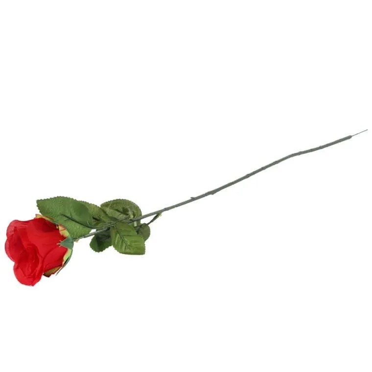 Sztuczna Róża W Pąku Bordowa - 74 cm