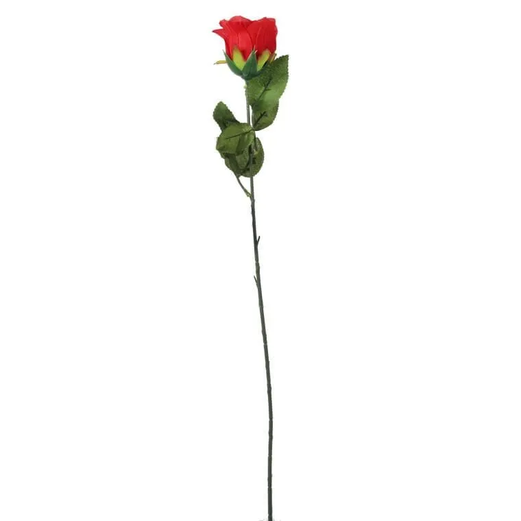 Sztuczna Róża W Pąku Bordowa - 74 cm