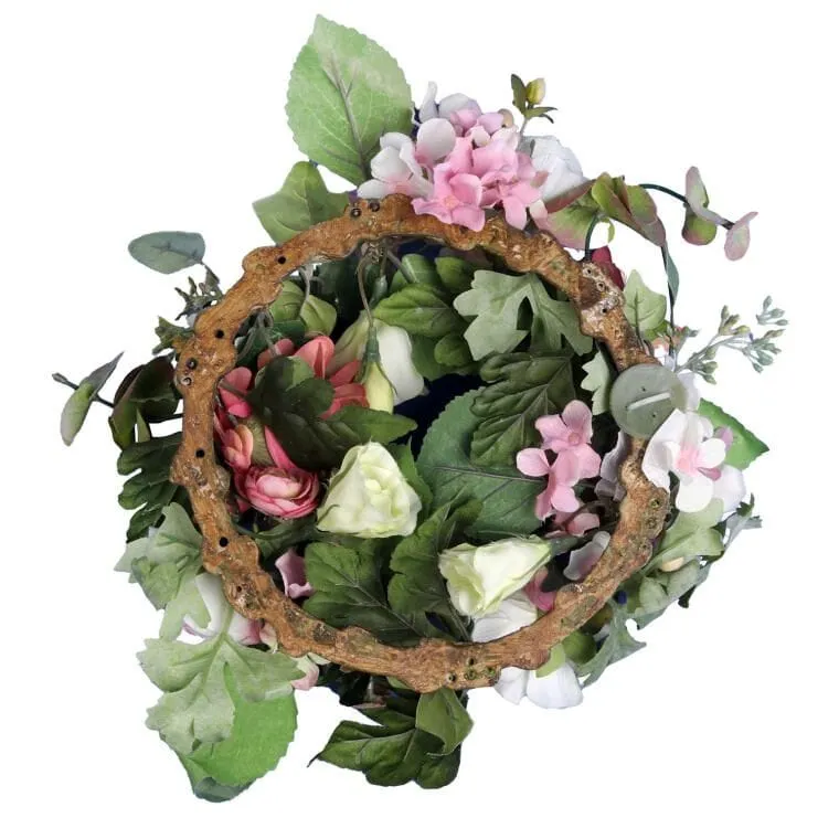 Romantyczny Wianek Z Hortensjami I Gerberami O Średnicy 28 cm