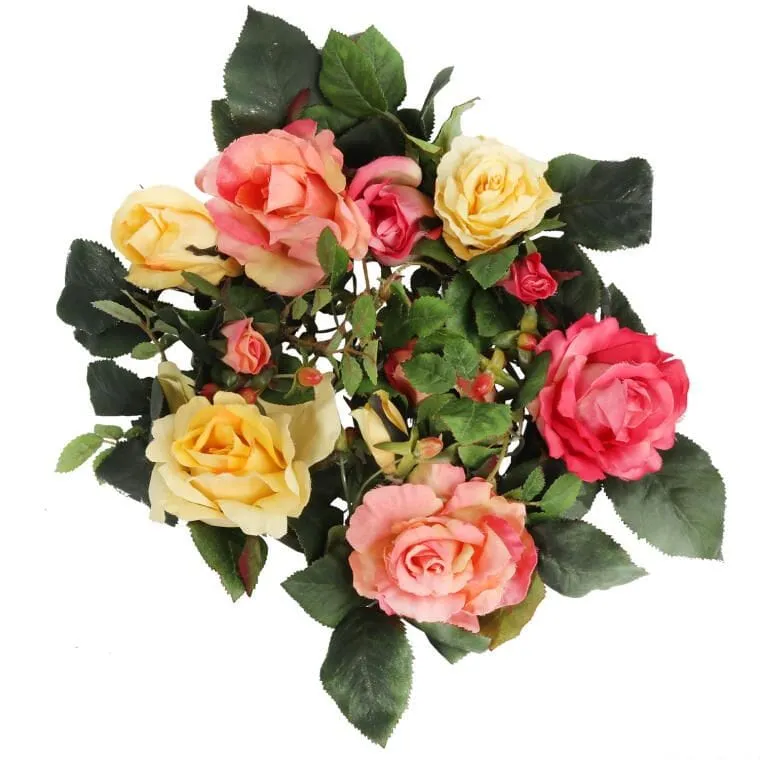 Romantyczny Wianek Z Różowo Żótych Róż O Średnicy 30cm